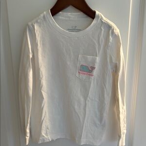 Vineyard Vines White and Pink Long Sleeve Tee